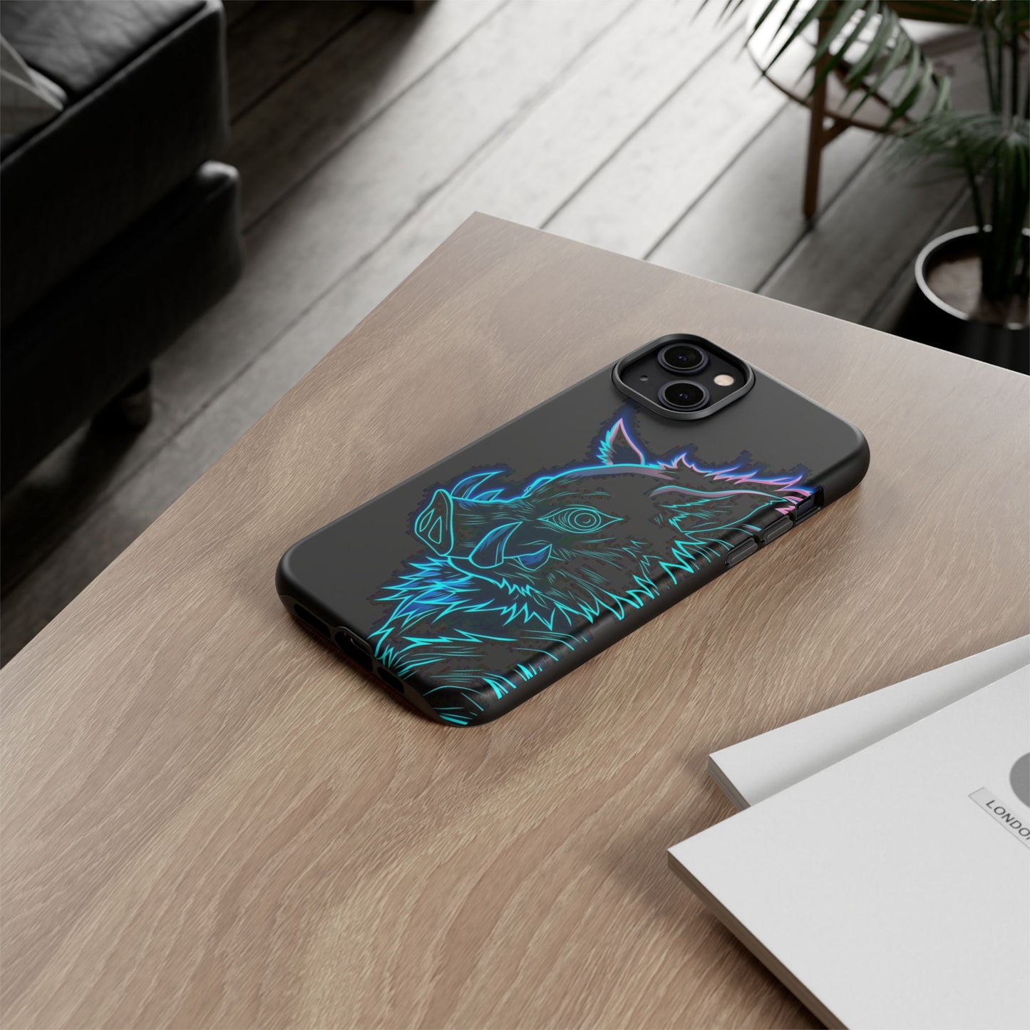 Tough Cases For iPhone, Galaxy, Anime Hashibira Beast Slayer Neon Design
