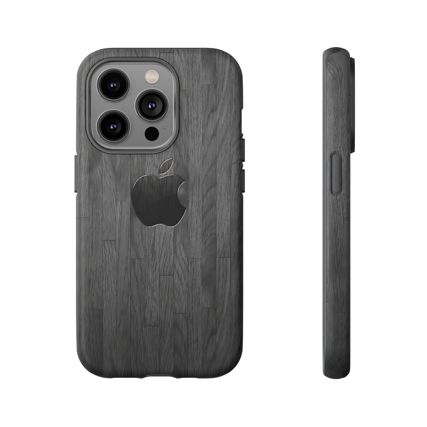 Tough Cases For iPhones, Gray Wood Color Rugged Phone Case