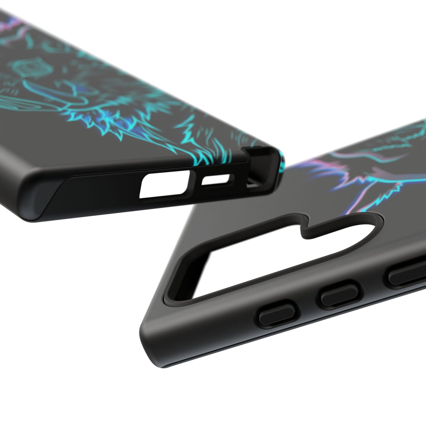 Tough Cases For iPhone, Galaxy, Anime Hashibira Beast Slayer Neon Design
