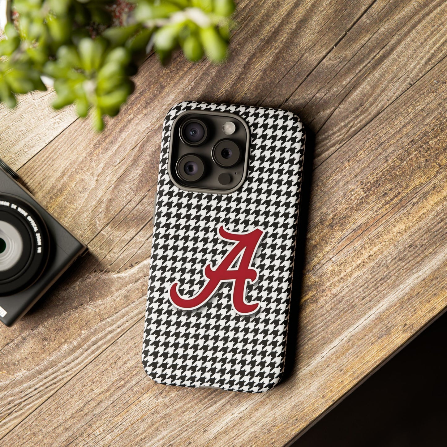 Alabama Houndstooth Phone Case, Tough Cases, College RTR Fan Gear, Initial A