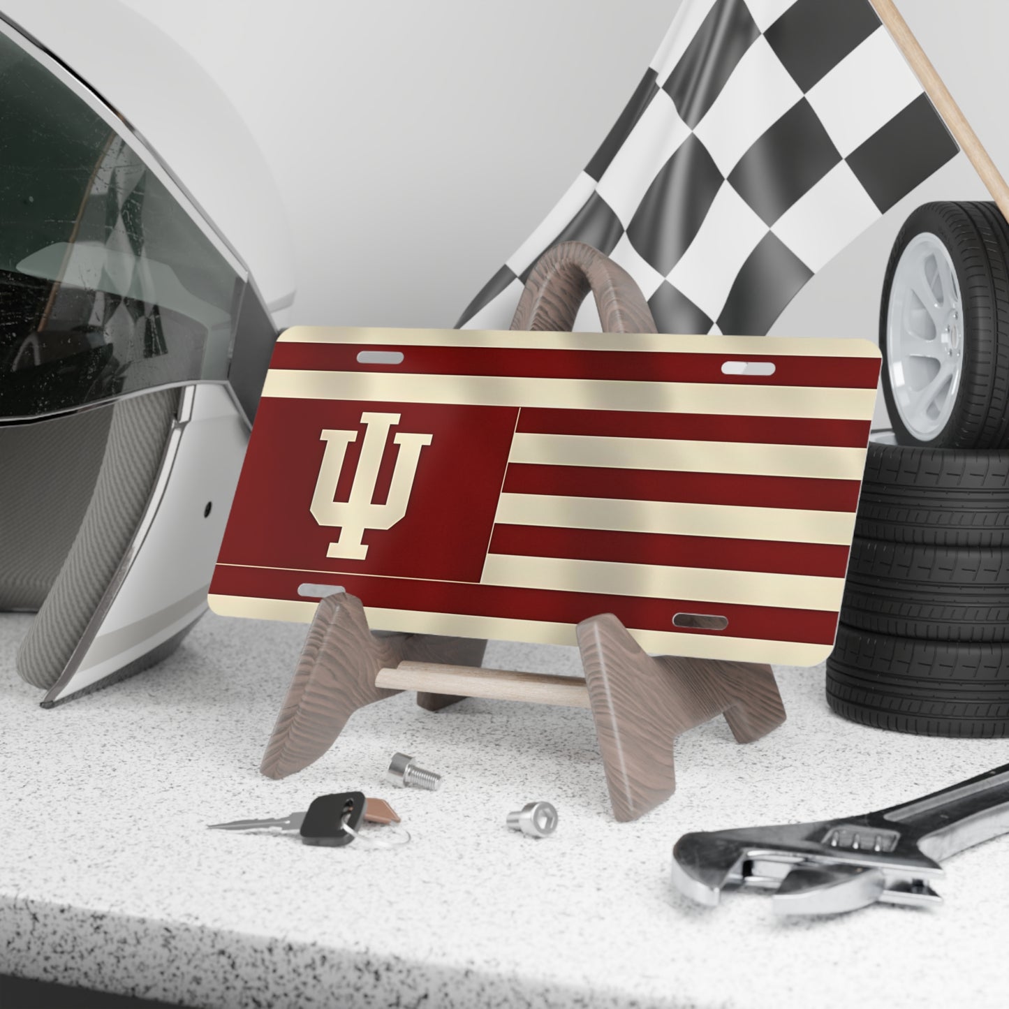 State Of Indiana Stripes Front Vanity License Plate