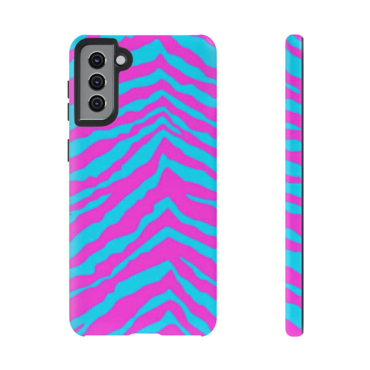 Animal Print Hot Pink And Teal Tough Case for iPhone, Galaxy and Google Pixel