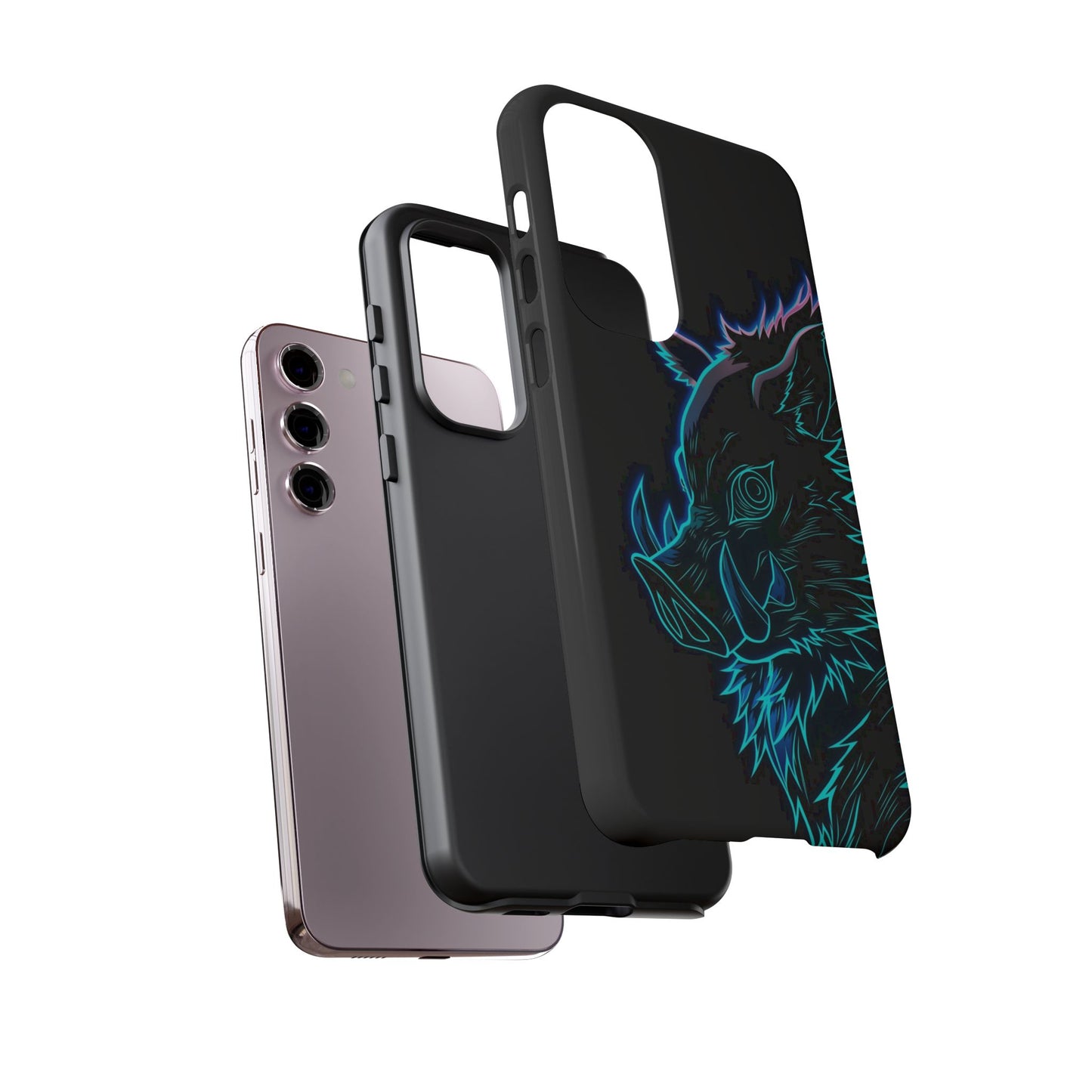 Tough Cases For iPhone, Galaxy, Anime Hashibira Beast Slayer Neon Design