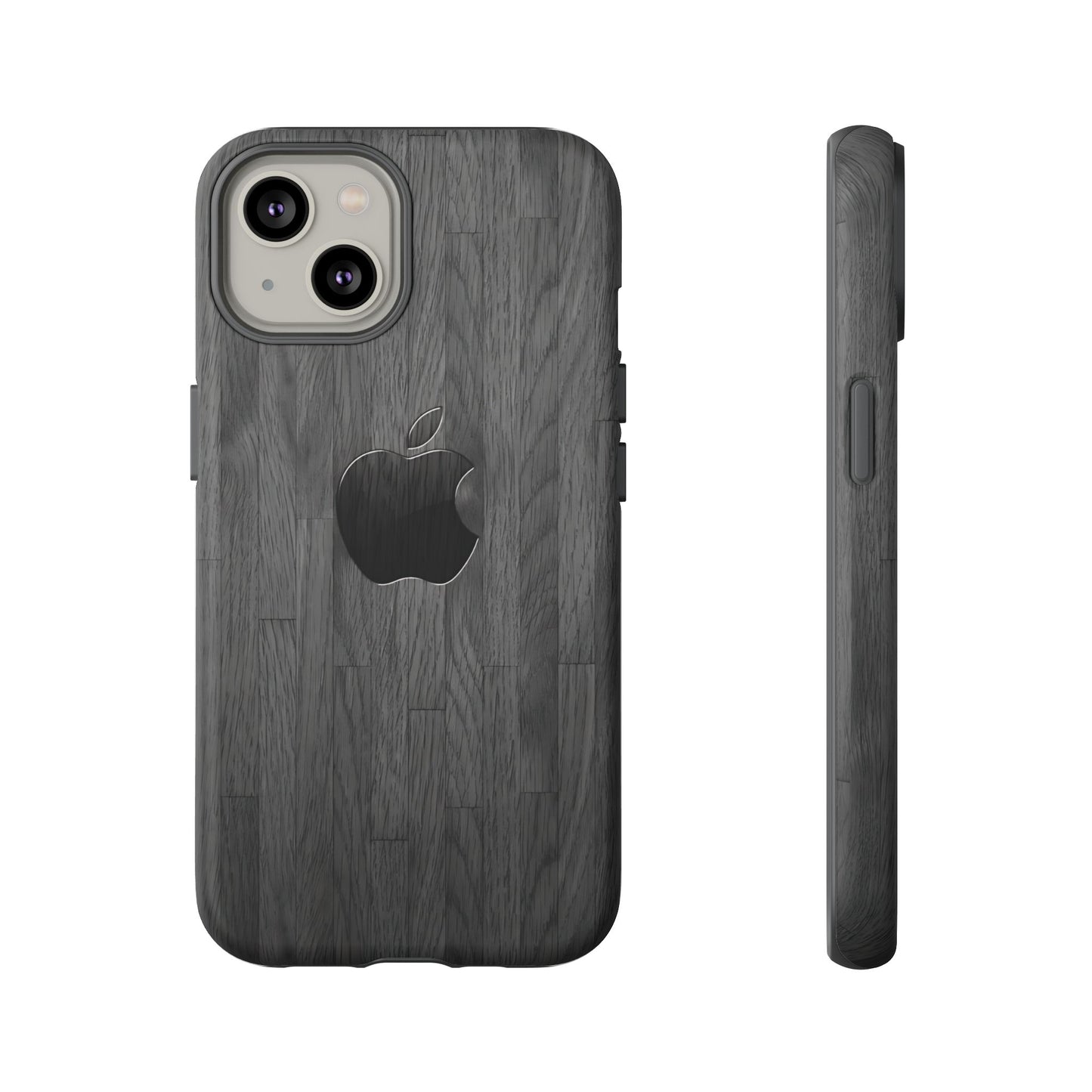 Tough Cases For iPhones, Gray Wood Color Rugged Phone Case