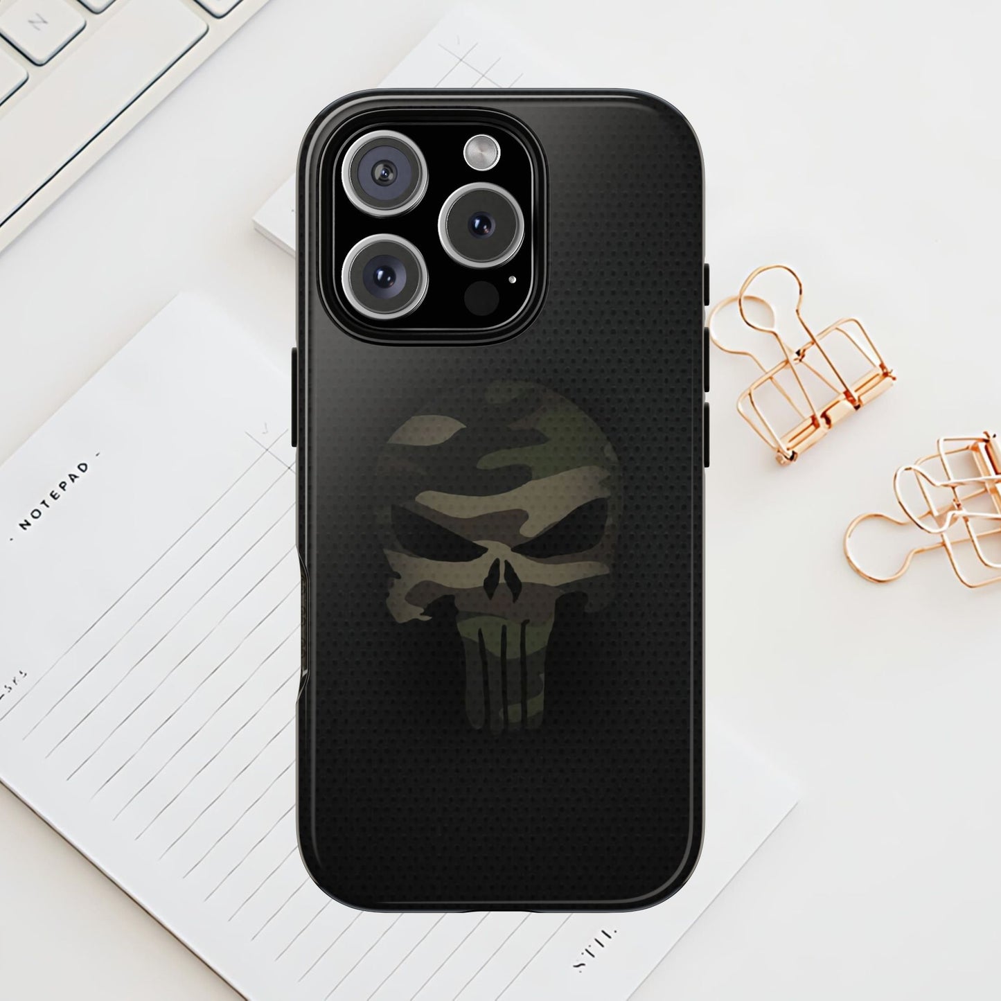 Camo Green Tough Case For iPhone, Samsung Galaxy, Pixel, Punisher Graphic