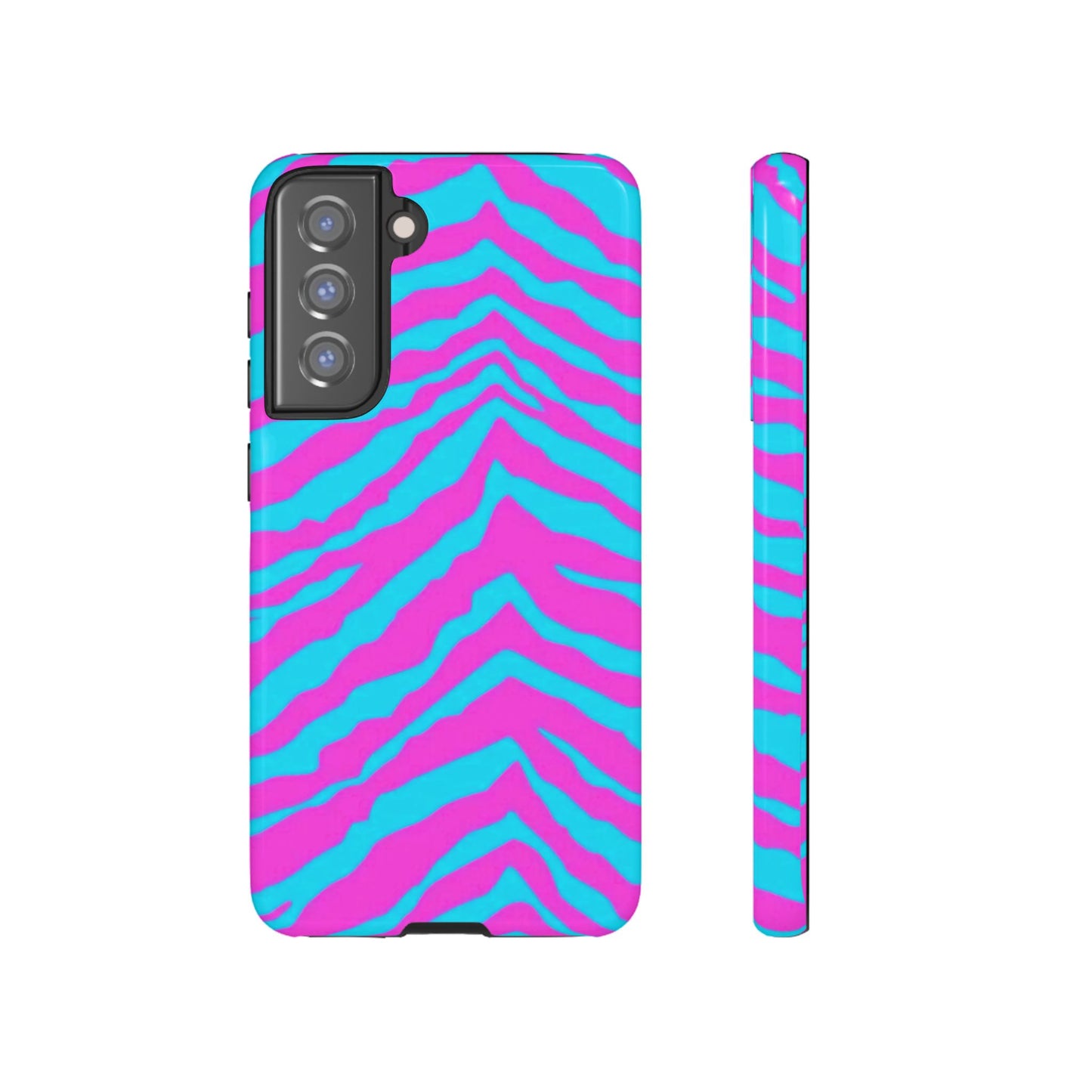 Animal Print Hot Pink And Teal Tough Case for iPhone, Galaxy and Google Pixel
