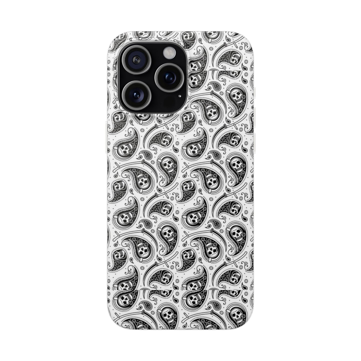 Skull Paisley Pattern Phone Case TPU Soft Flexi Case for iPhones