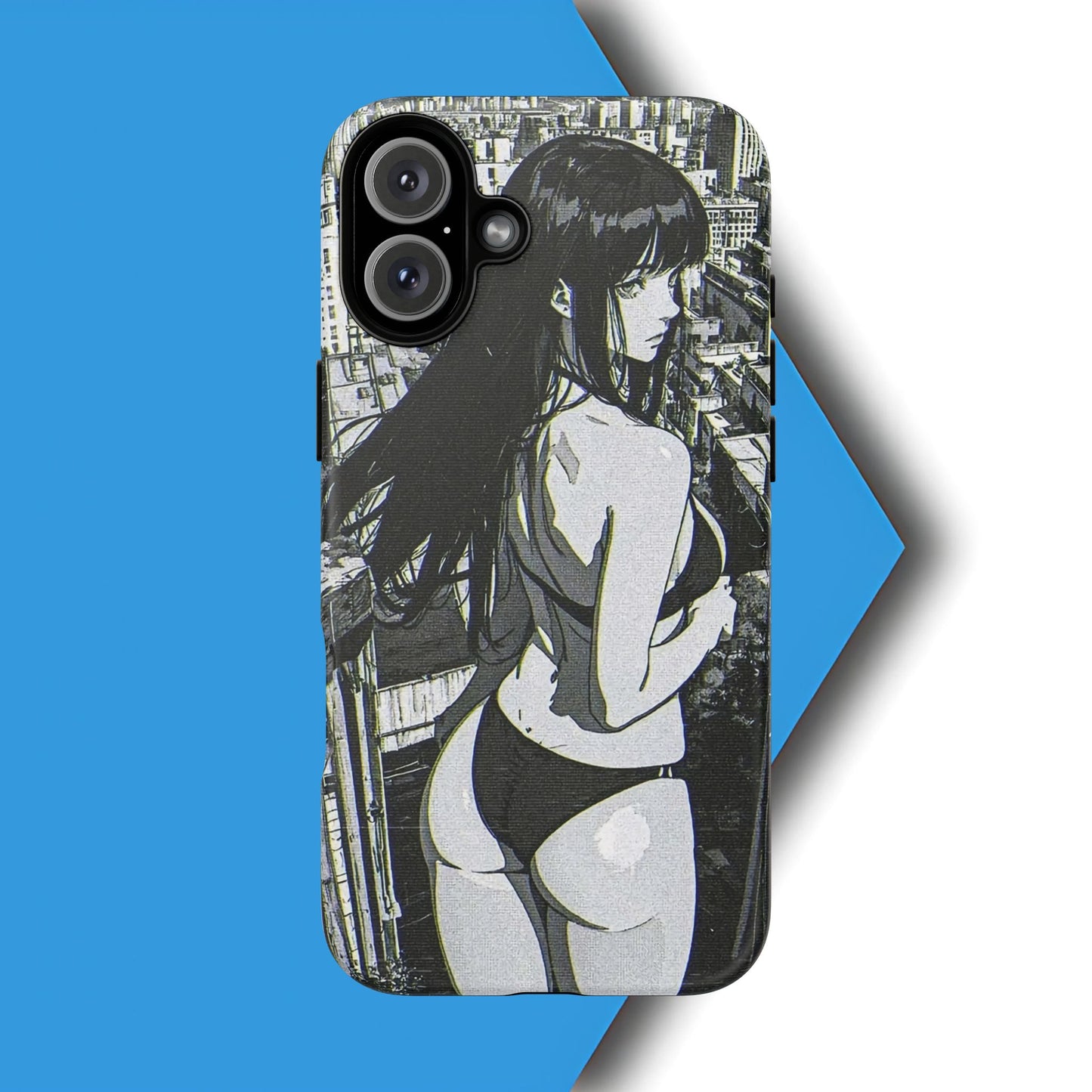 Tough Phone Case, Anime Manga Girl Bikini Design, iPhone, Galaxy, Google Pixel, Hentai Ecchi Art