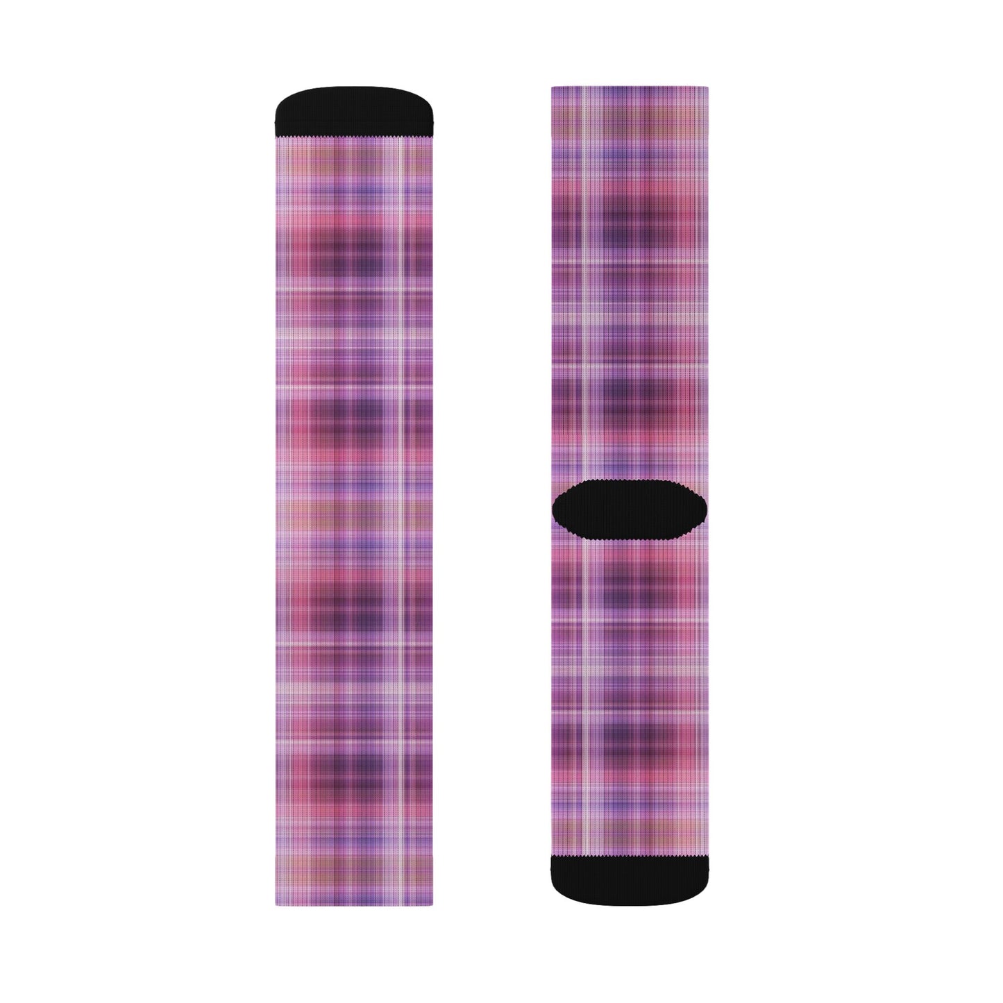 Pink Purple Plaid Socks | Sublimation Socks, Classic Preppy Designs