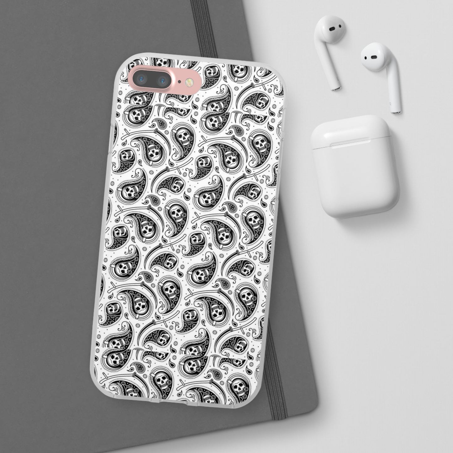 Skull Paisley Pattern Phone Case TPU Soft Flexi Case for iPhones