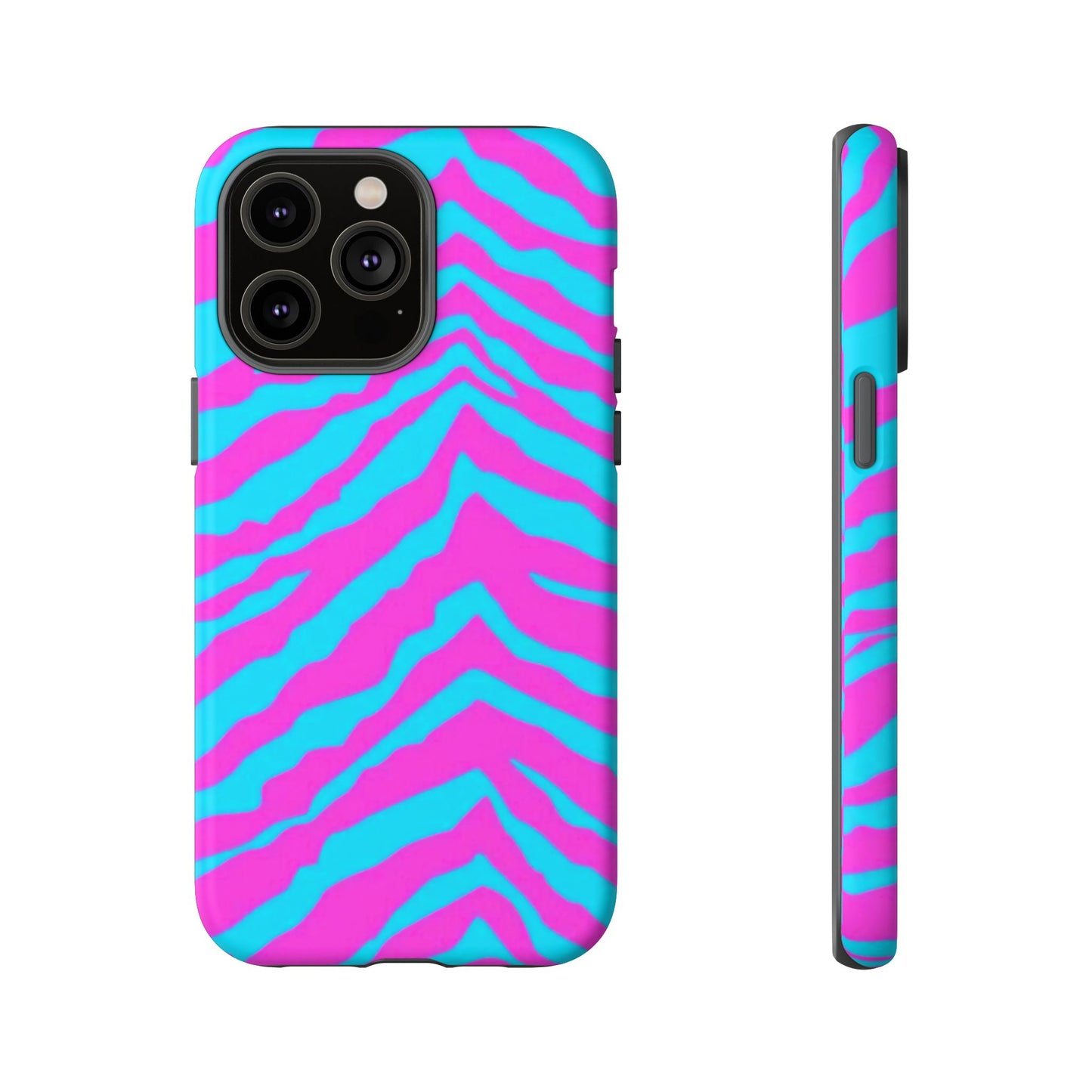 Animal Print Hot Pink And Teal Tough Case for iPhone, Galaxy and Google Pixel
