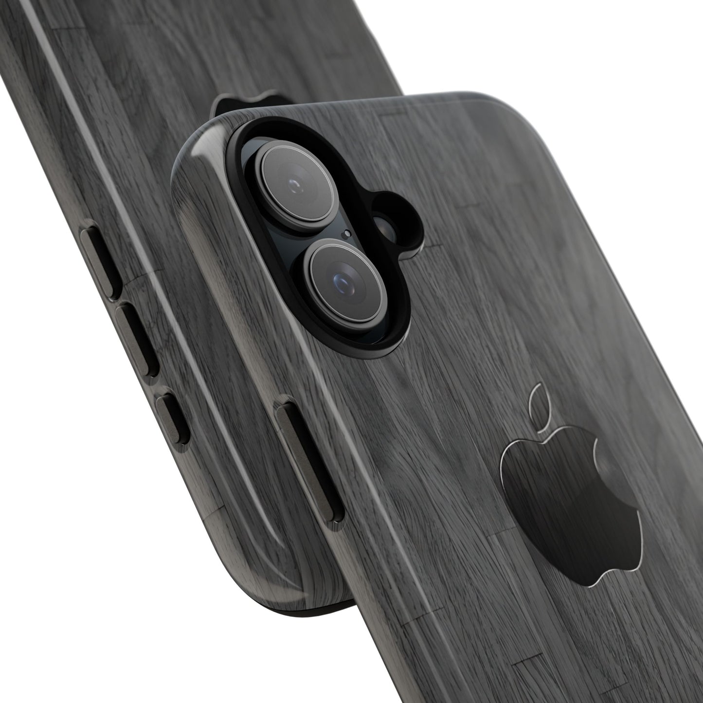 Tough Cases For iPhones, Gray Wood Color Rugged Phone Case