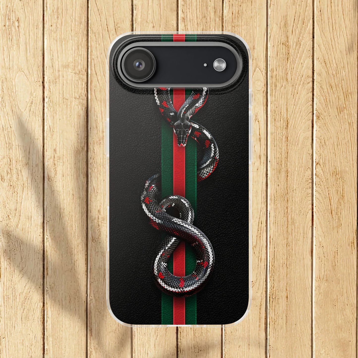 Green and Red Stripes Snake TPU Flexi Cases For iPhones And Samsung Galaxy