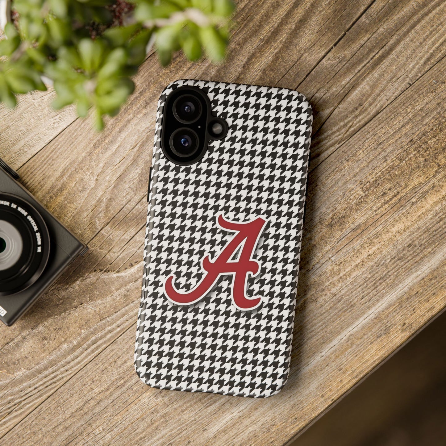 Alabama Houndstooth Phone Case, Tough Cases, College RTR Fan Gear, Initial A