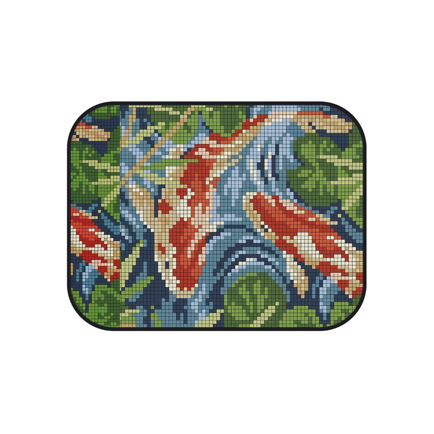 Vibrant Koi Fish Car Mats Set,  Stylish Auto Decor, Pixel Art Japanese Mat