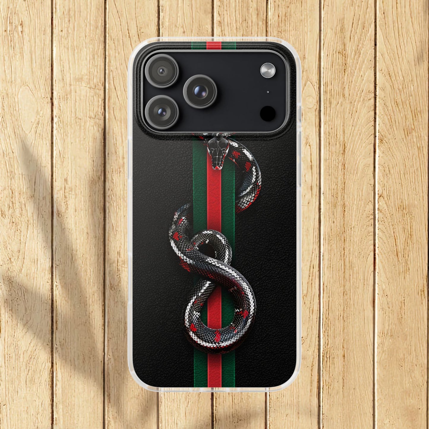 Green and Red Stripes Snake TPU Flexi Cases For iPhones And Samsung Galaxy