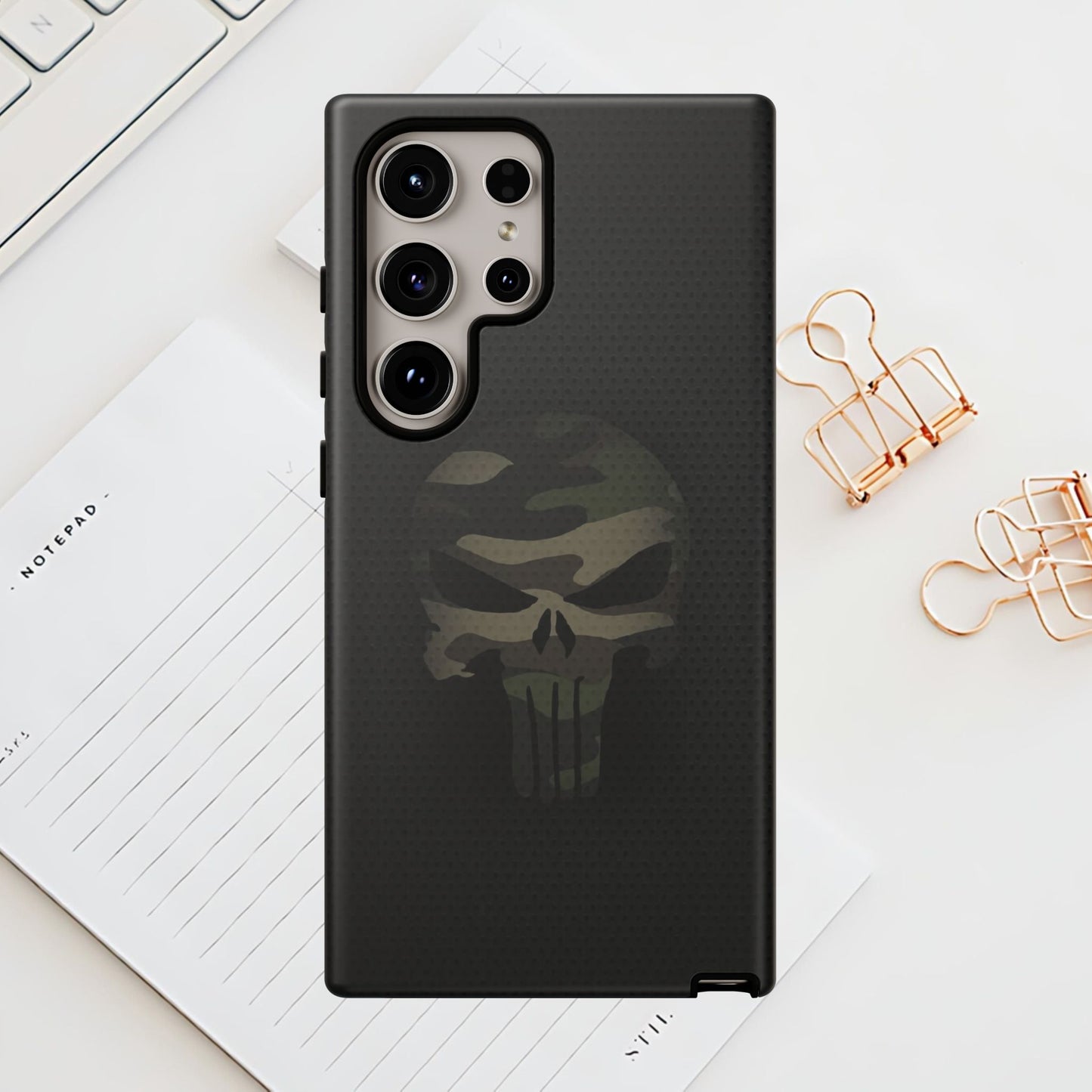 Camo Green Tough Case For iPhone, Samsung Galaxy, Jake Skull Punisher Graphic
