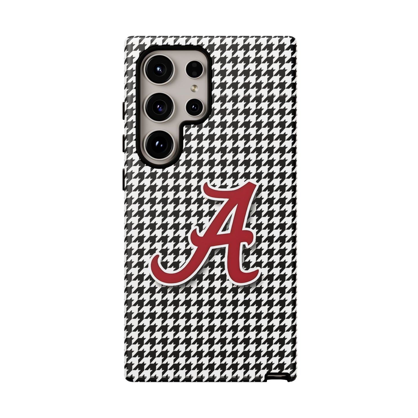 Alabama Houndstooth Phone Case, Tough Cases, College RTR Fan Gear, Initial A
