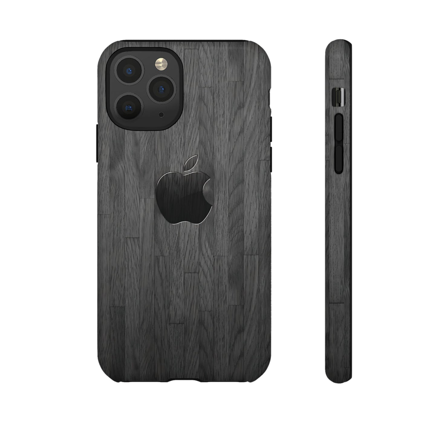 Tough Cases For iPhones, Gray Wood Color Rugged Phone Case