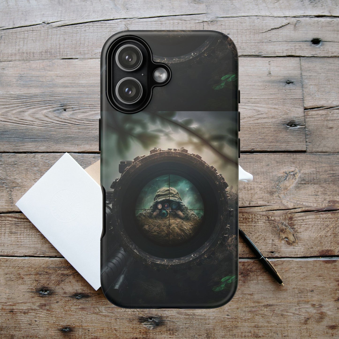 Sniper Scope Soldier Phone Case | Dual Layer Tough Cover  For iPhone