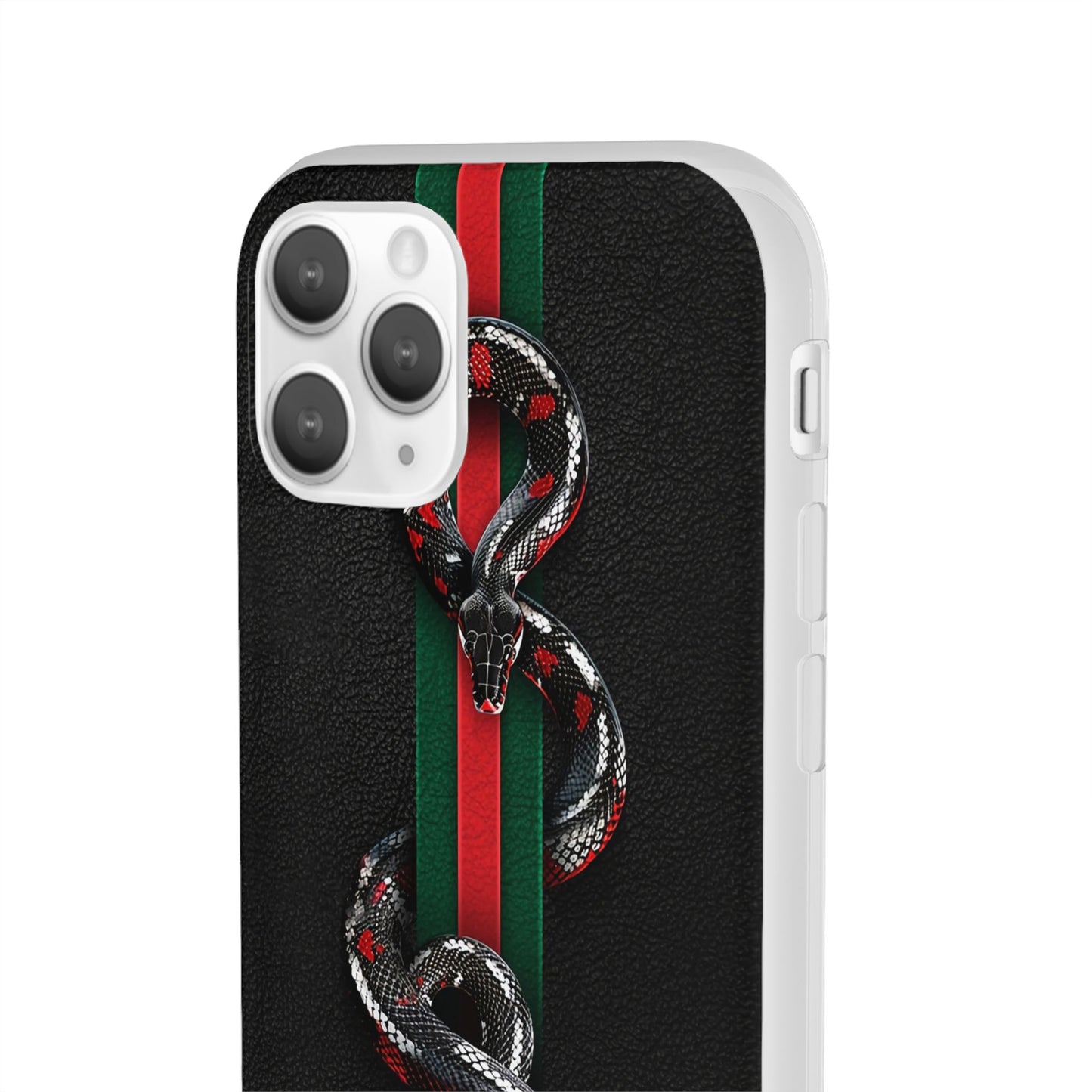 Green and Red Stripes Snake TPU Flexi Cases For iPhones And Samsung Galaxy