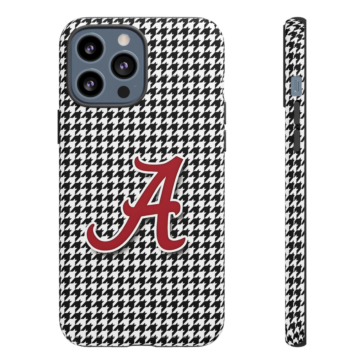 Alabama Houndstooth Phone Case, Tough Cases, College RTR Fan Gear, Initial A