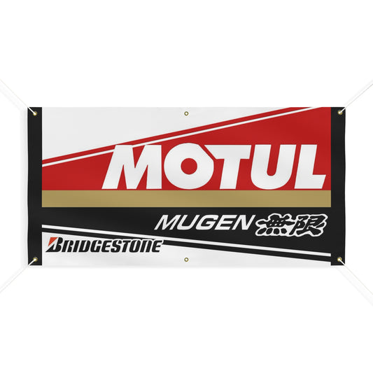 Motul Mugen Racing Banner — Matte Motorsport Sign for Garage, Track & Events