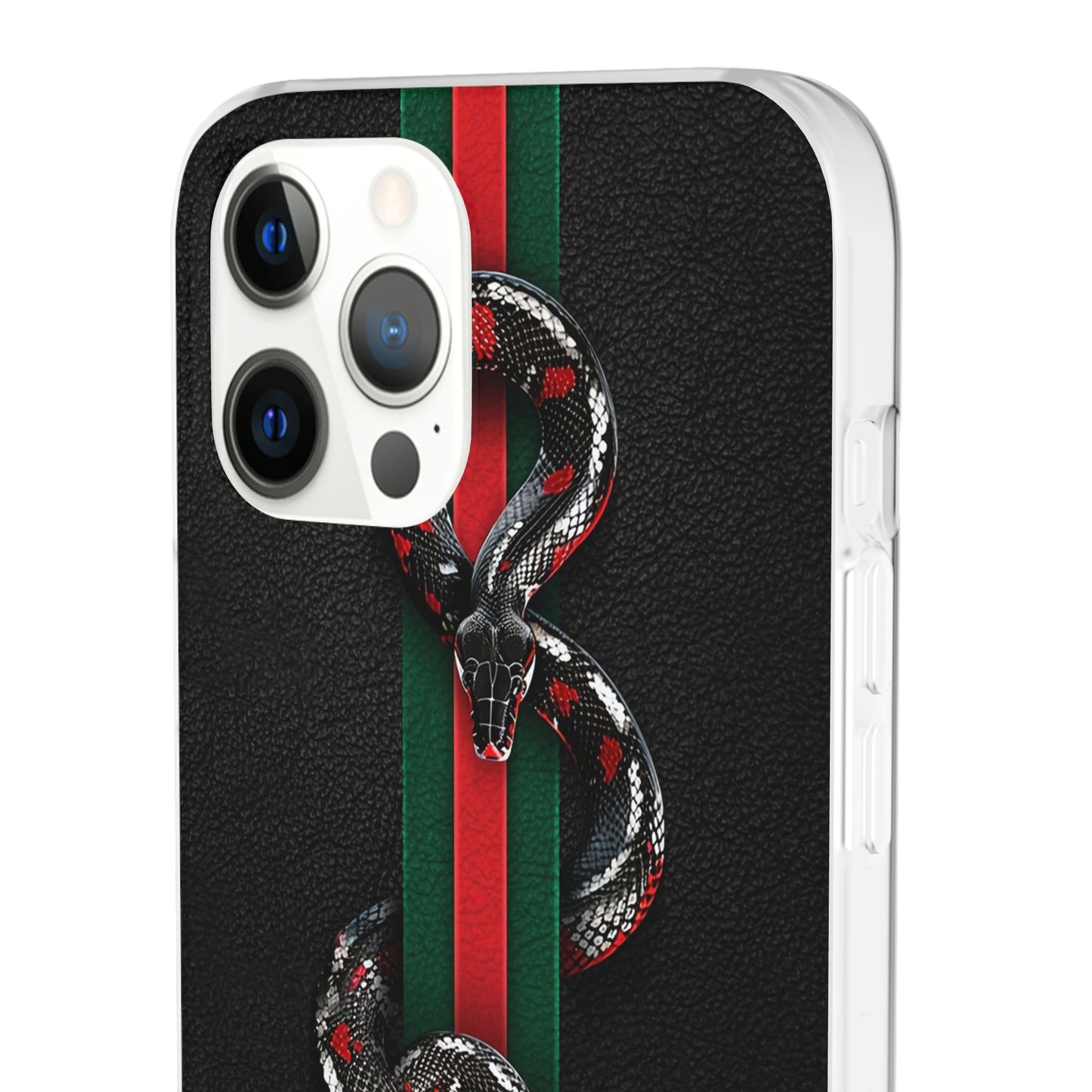 Green and Red Stripes Snake TPU Flexi Cases For iPhones And Samsung Galaxy
