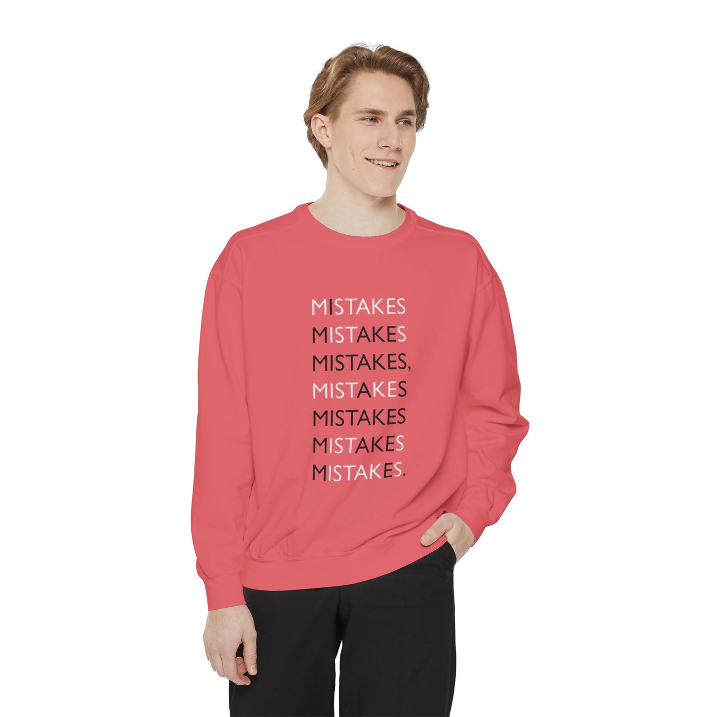 I Make Mistakes Sweatshirt | Comfy Typographic Self-Acceptance Crewneck