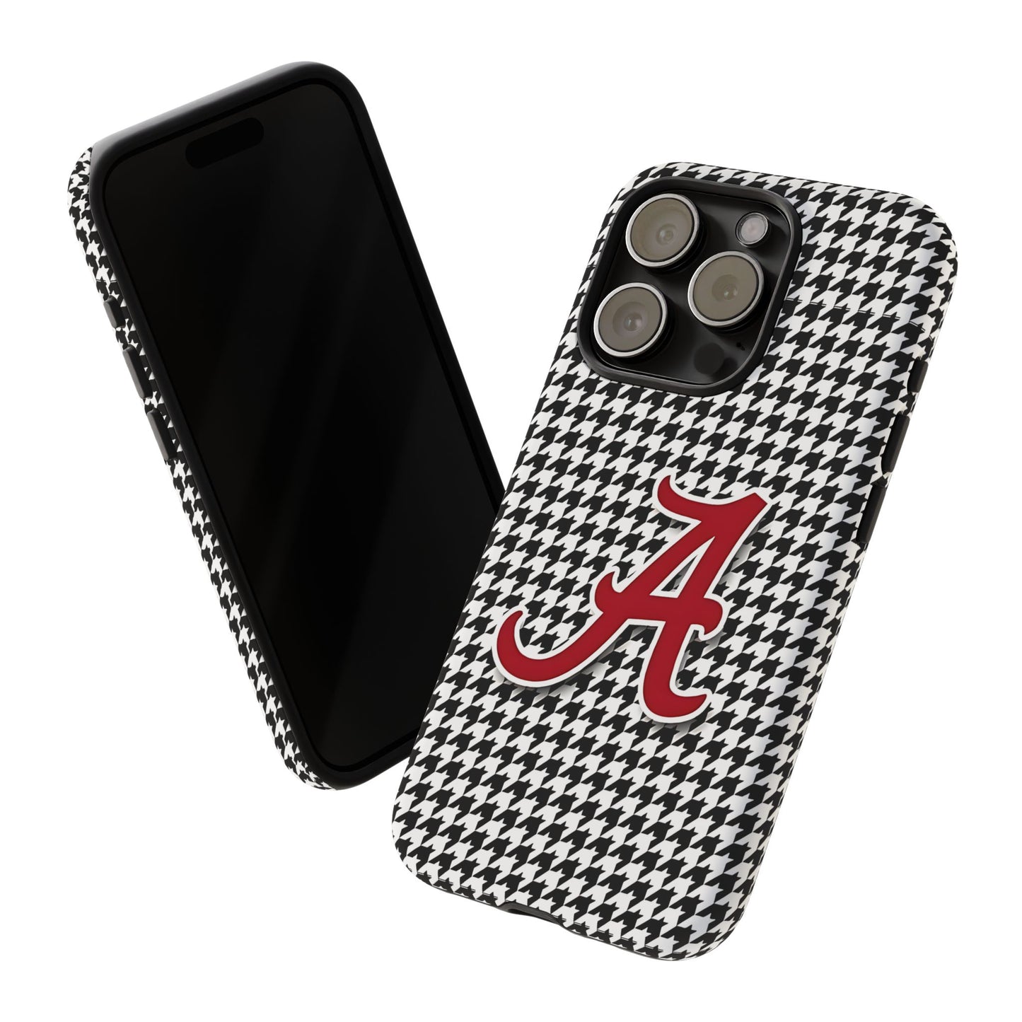 Alabama Houndstooth Phone Case, Tough Cases, College RTR Fan Gear, Initial A