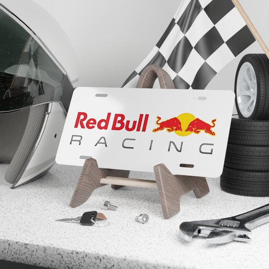 Red Bull Racing, White Front Vanity License Plate, Custom Performance Motorsports Tags