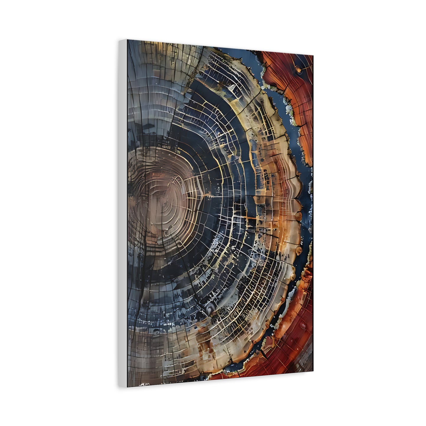Canvas Print, Tree Ring Wall Art, Modern Farmhouse Decor, Abstract Colorful