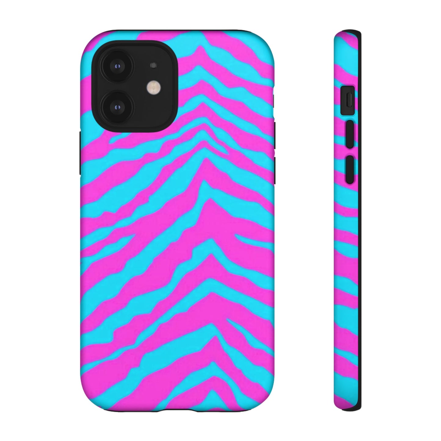 Animal Print Hot Pink And Teal Tough Case for iPhone, Galaxy and Google Pixel