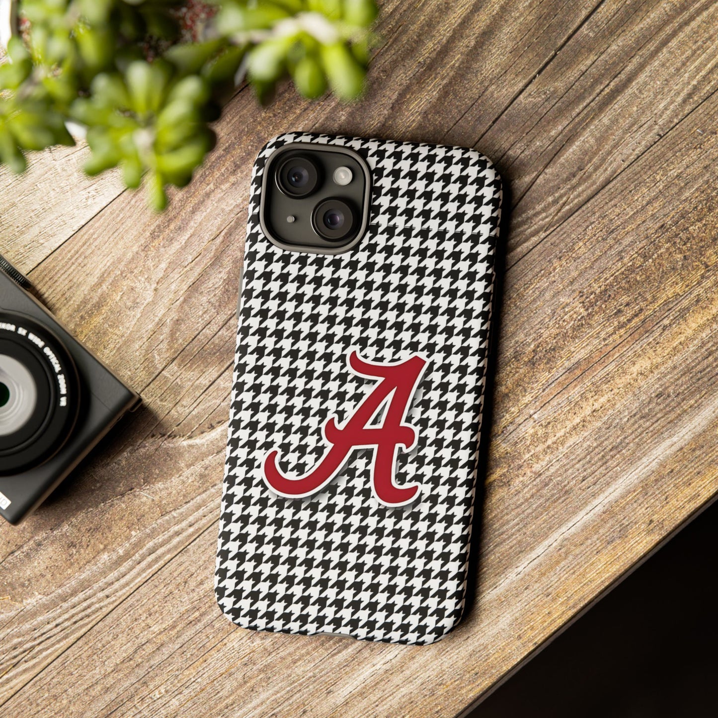 Alabama Houndstooth Phone Case, Tough Cases, College RTR Fan Gear, Initial A