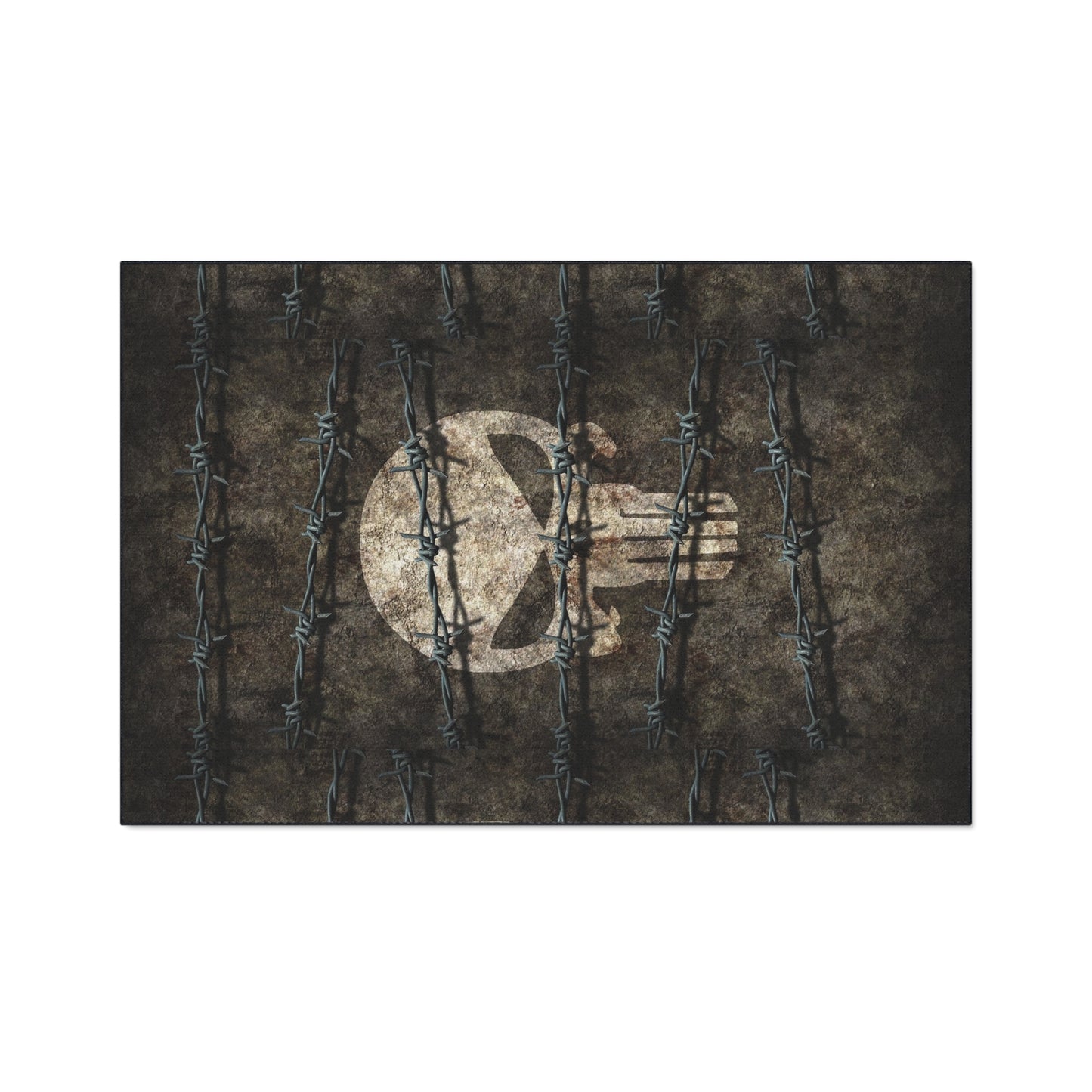 Heavy Duty Floor Mat with Unique Jake Skull Barbed Wire Design | Durable Rug