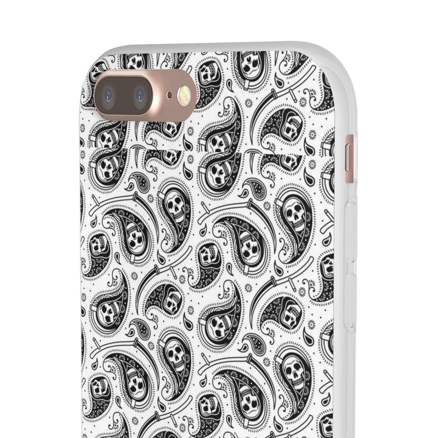Skull Paisley Pattern Phone Case TPU Soft Flexi Case for iPhones