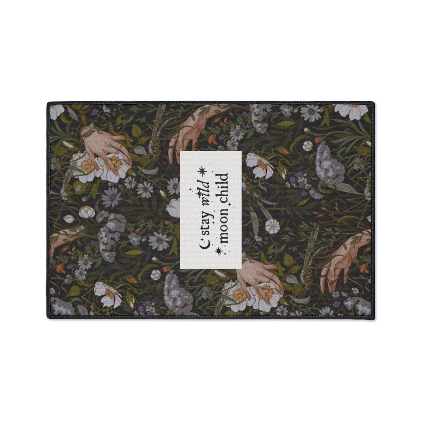 Stay Wild Moon Child Heavy Duty Floor Mat – Floral Boho Entry Rug