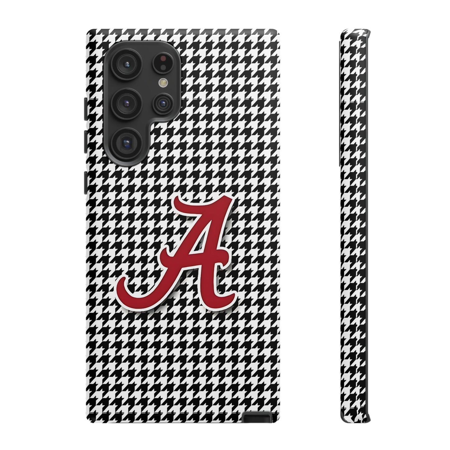 Alabama Houndstooth Phone Case, Tough Cases, College RTR Fan Gear, Initial A