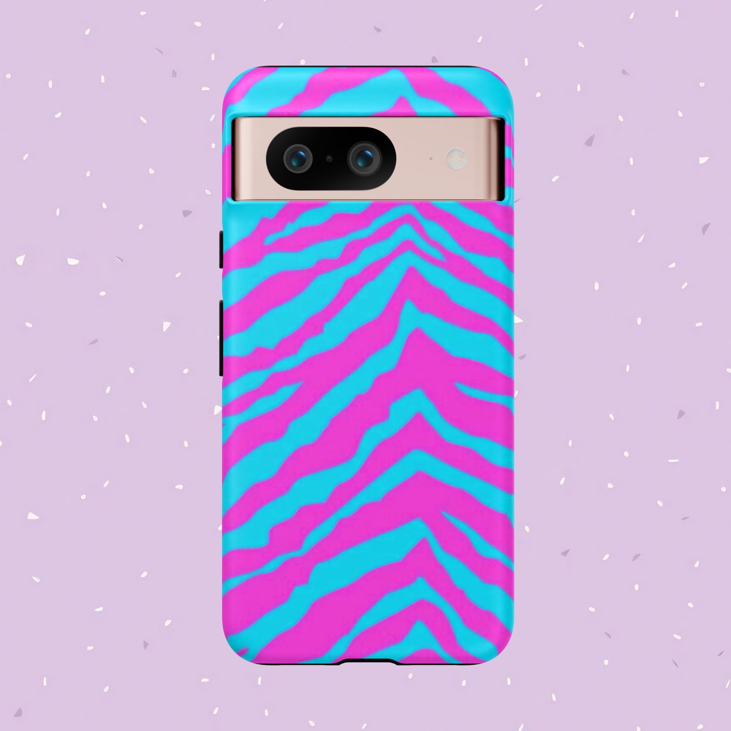 Animal Print Hot Pink And Teal Tough Case for iPhone, Galaxy and Google Pixel