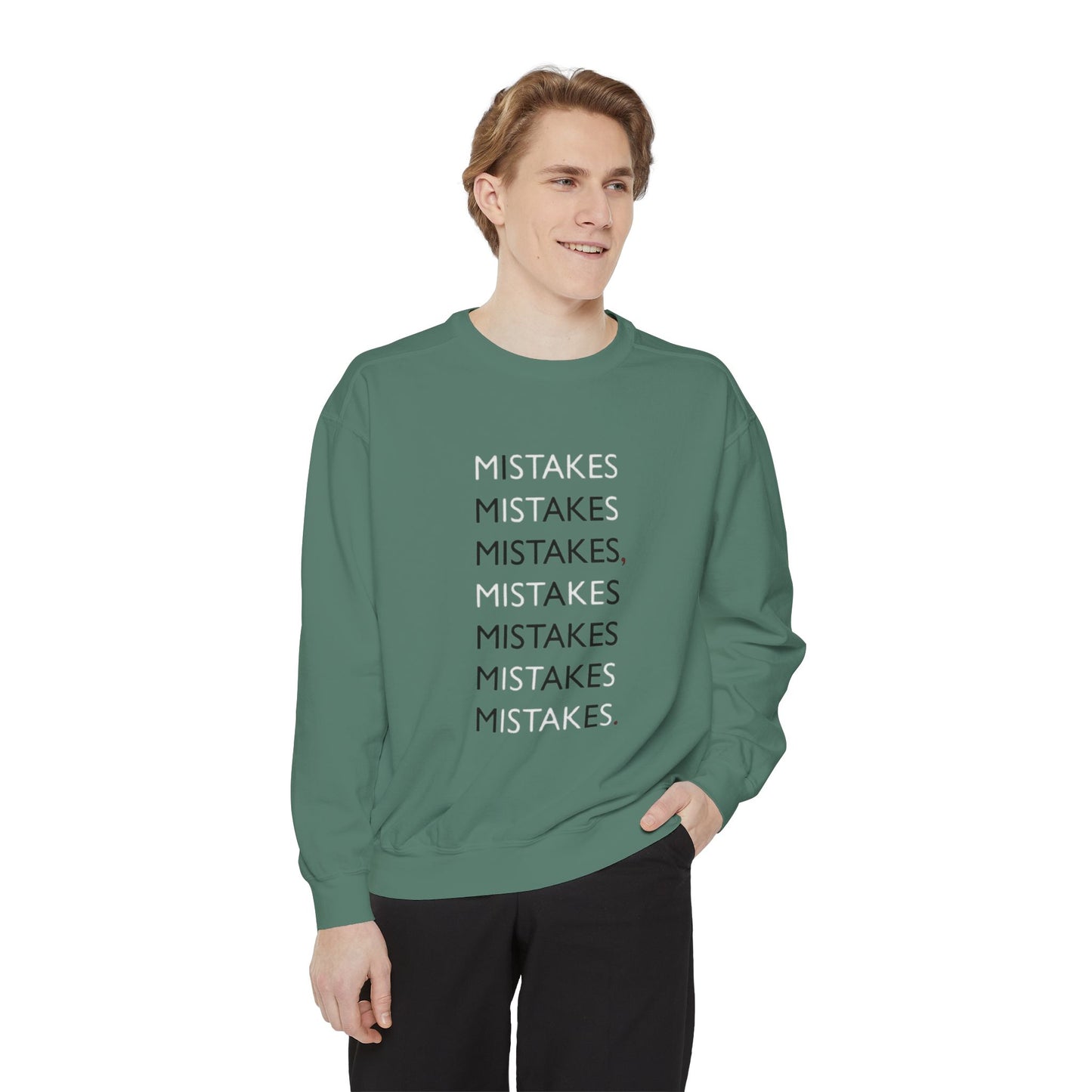 I Make Mistakes Sweatshirt | Comfy Typographic Self-Acceptance Crewneck
