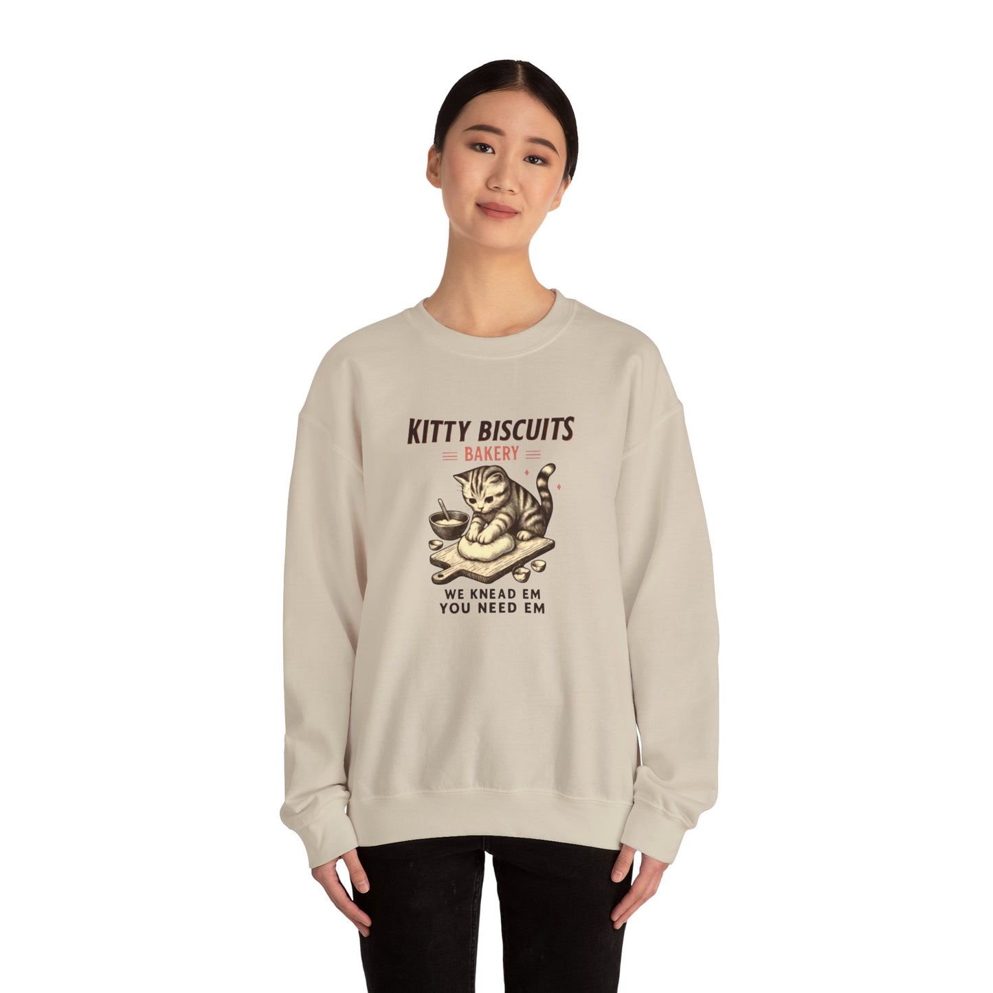 Kitty Biscuits Bakery Unisex Heavy Blend™ Crewneck Sweatshirt, Cozy Gift Idea