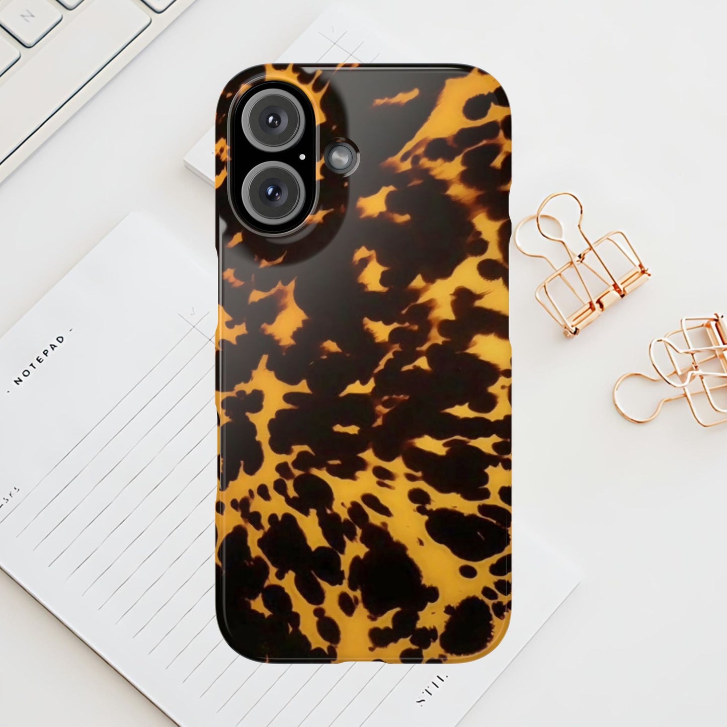 Two Tone Tortoiseshell iPhone Ultra Slim Cases, Glossy Finish