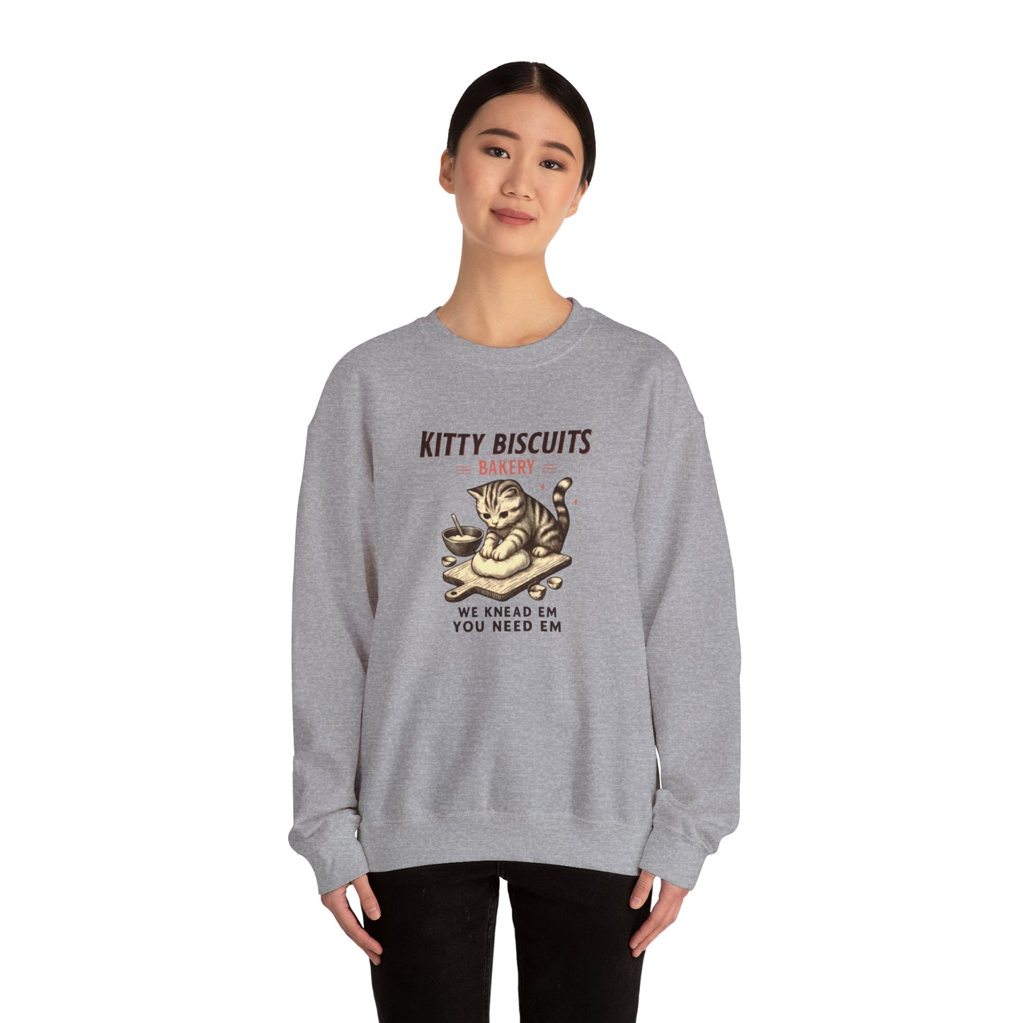 Kitty Biscuits Bakery Unisex Heavy Blend™ Crewneck Sweatshirt, Cozy Gift Idea