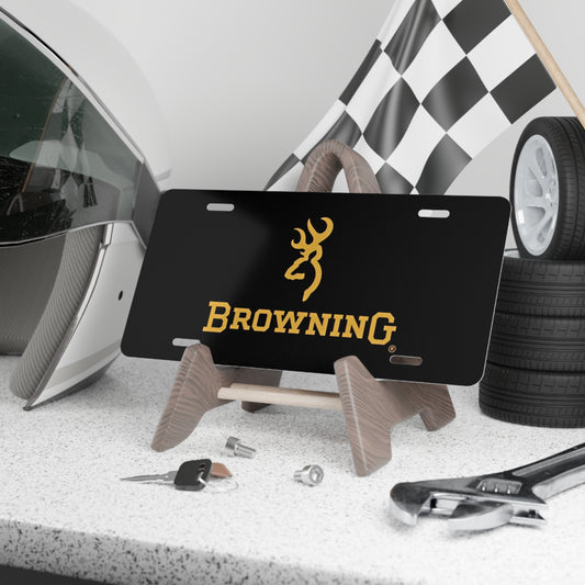 Browning Front Vanity License Plate, Hunting Garage Man Cave Art