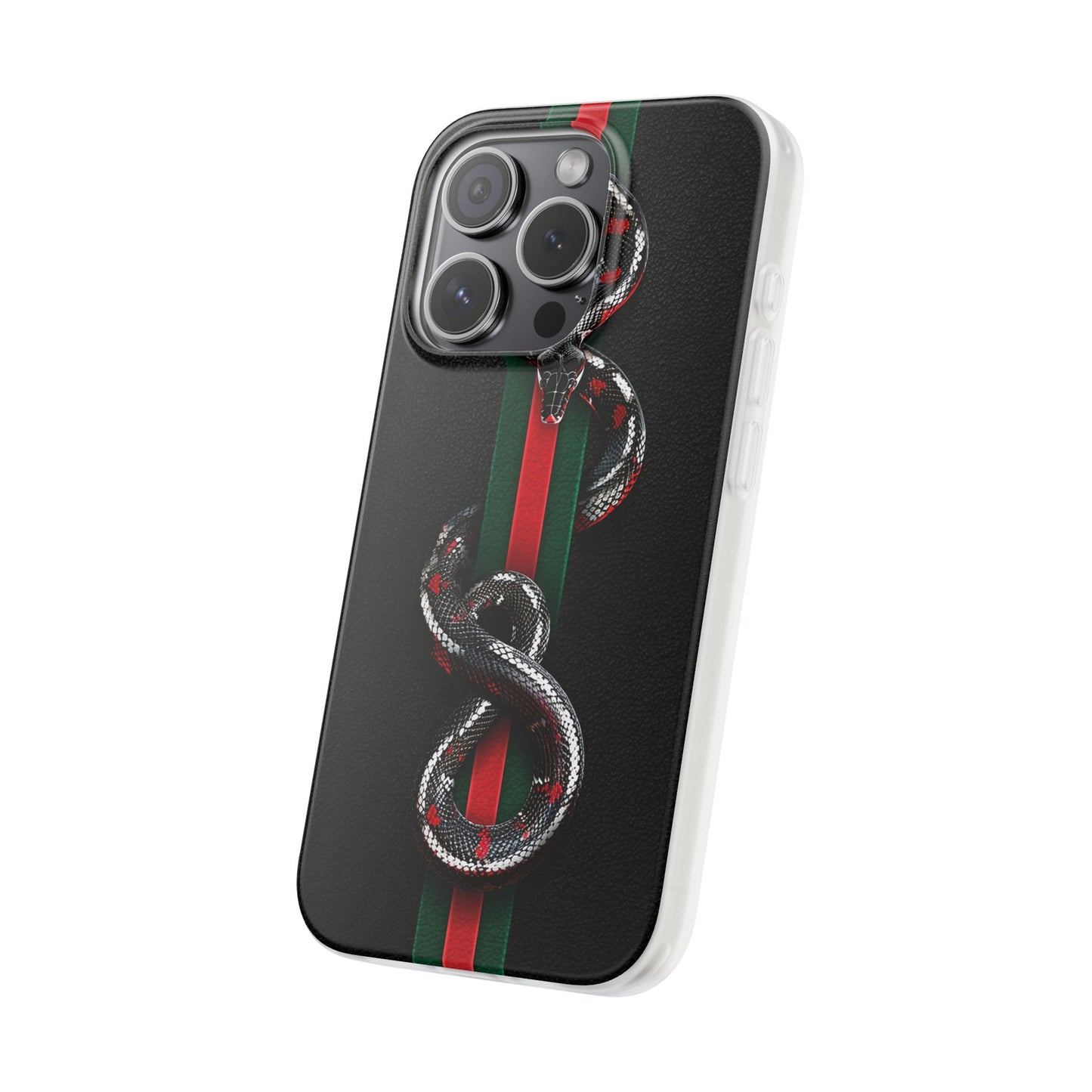 Green and Red Stripes Snake TPU Flexi Cases For iPhones And Samsung Galaxy
