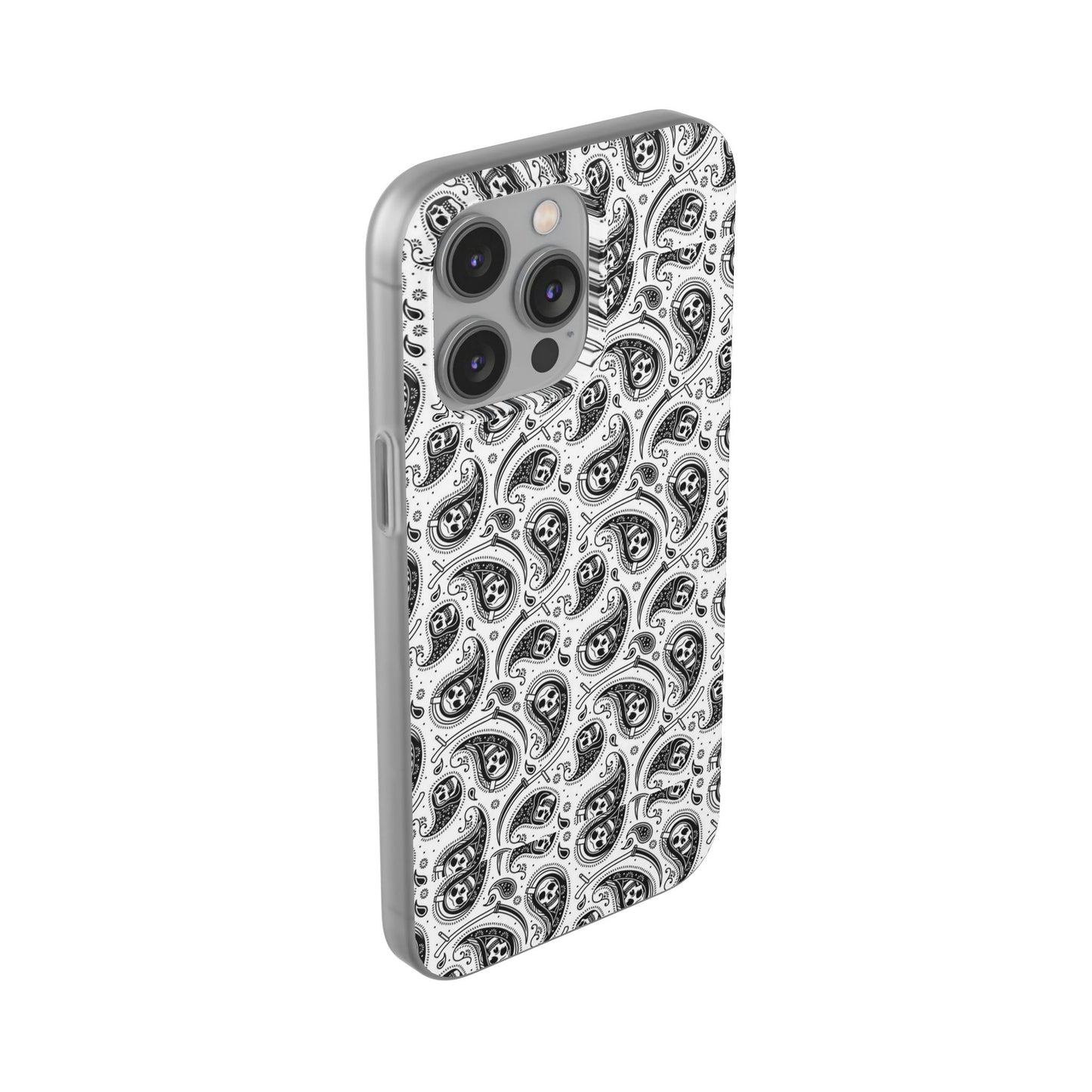 Skull Paisley Pattern Phone Case TPU Soft Flexi Case for iPhones
