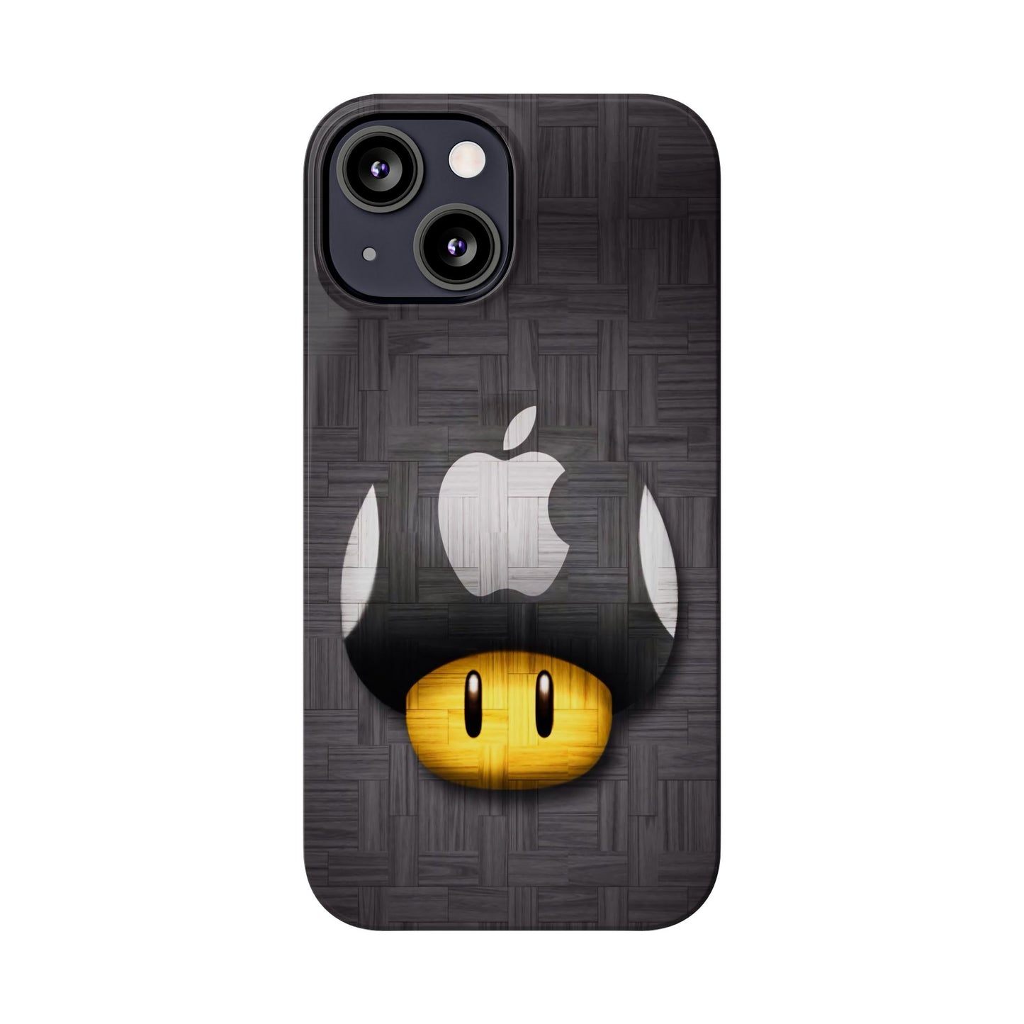 Mushroom Apple Slim Phone Case for iPhone Cute Gamer Phone Accessory, Kids Gift