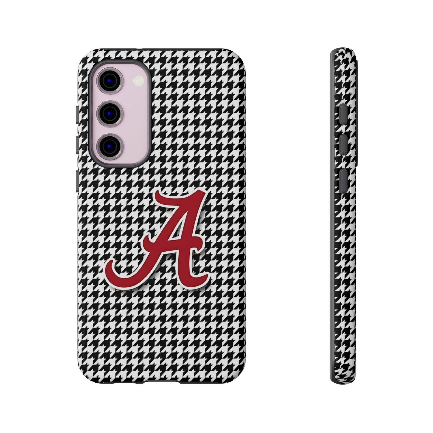 Alabama Houndstooth Phone Case, Tough Cases, College RTR Fan Gear, Initial A