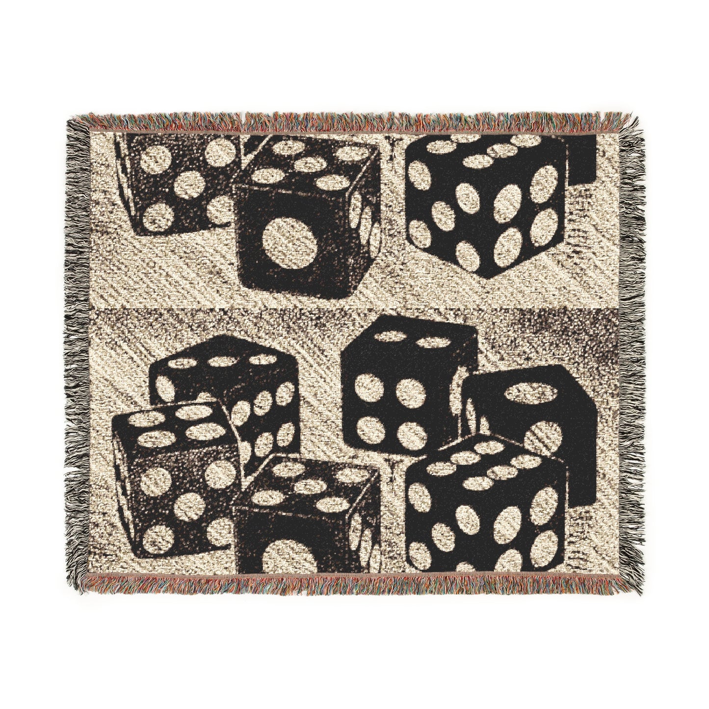 Cozy Dice Woven Blanket - Perfect for Game Nights, Home Decor, Playroom, Gift