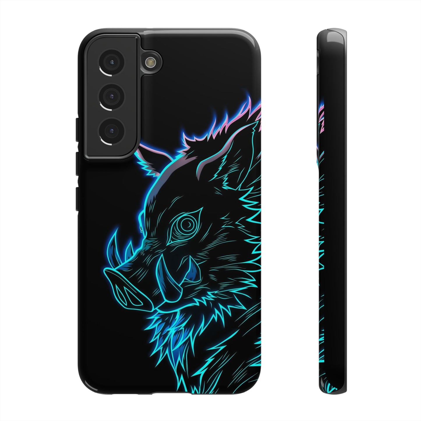 Tough Cases For iPhone, Galaxy, Anime Hashibira Beast Slayer Neon Design
